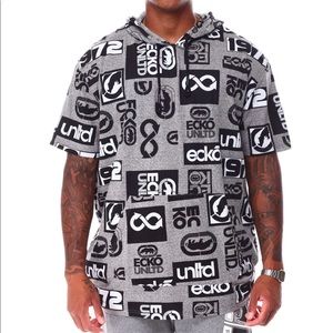 ECKO Hooded Short Sleeve Top